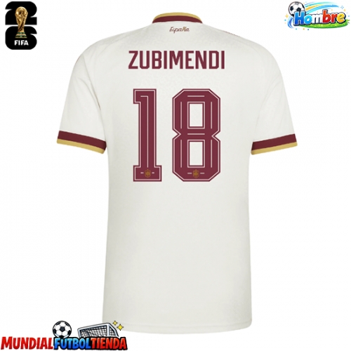 Camiseta España Martin Zubimendi #18 Segunda Equipación Replica Mundial 2026 mangas cortas